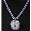 Image 1 : 14K WHITE GOLD TANZANITE AND DIAMOND NECKLACE