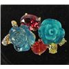 Image 1 : 6508 - GOLD PLATED SWAROVSKI CRYSTAL RING - SZ. 9