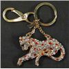 Image 1 : 6516 - GOLD PLATED SWAROVSKI CRYSTAL LEOPARD KEY RING
