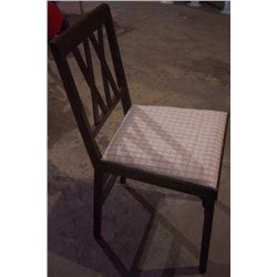 3 Wood Fold Up Chairs Stamped Aug 1969 .