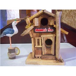 "Granny's Inn" Bird House w/ Wood Bird .