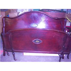 Full Size Antique Mahogany Head/Footboard & Side Rails