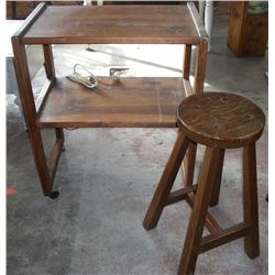 Rolling Shelf w/ Bar Stool .