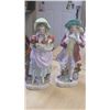 Image 1 : Porcelain Colonial figurines Tall shepard and shepardess.  Marked;    Japan.  each one is 8" tall x 