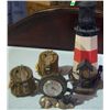 Image 1 : Lighted Electric Light House, Nautical Clock, & 2 Mini Fisshing Creels