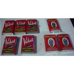 5 Velvet Tobacco Tins & 3 Prince Albert Tobacco Tins