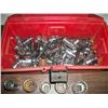 Image 1 : Red Plastic Toolbox Full of Misc Wrenches, Sockets Allen Wrenches......