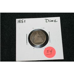 1851 Seated Liberty Dime