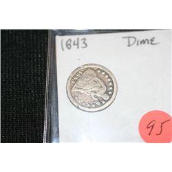 1843 Silver Seated Liberty Dime