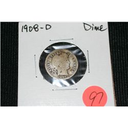 1908-D Silver Barber Dime