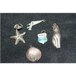 Silver Charms, lot of 5