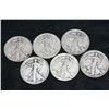Image 1 : Silver Walking Liberty Dollars, lot of 6