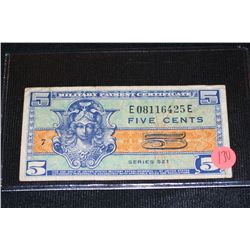 US Military Payment Certificate, 5 Cents