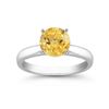 Image 1 : Genuine 1.30 ctw Citrine Solitaire Ring 14kt Gold-White approx 7mm