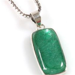 10.50 ctw Emerald 0.925 Sterling Silver Pendant