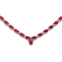 Natural Garnet 57.4ctw Oval Necklace .925 Sterling Silver