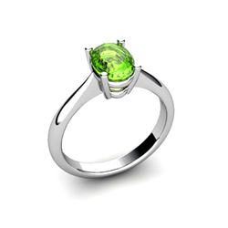 Genuine 0.50 ctw Peridot Ring 14kt White or Yellow Gold