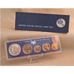 1967 SMS Mint Set Includes the PL Special Mint Set coins. The 40% silver half is included
