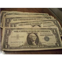 7 SERIES 1957A $1 SILVER CERTIFICATE NOTES