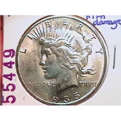 1935-S Peace Dollar AU55