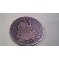 1876 SEATED LIBERTY SILVER HALF DOLLAR