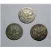 Image 1 : (3) THREE CENT SILVERS 1852 VG, 1853 VG, 1853 VG-FINE