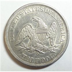 1855O Seated half $  AU