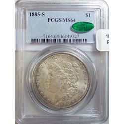 1885S  Morgan $ PCGS64CAC