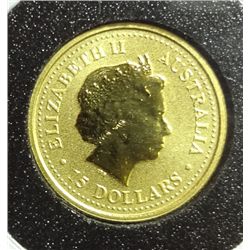 1999 1/10th oz. $15 gold Australia Kangaroo
