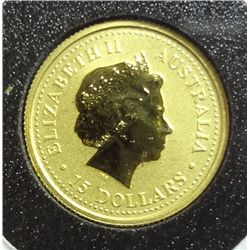 2003 1/10th oz. $15 gold Australia Kangaroo