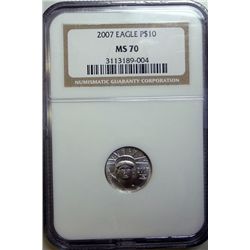 2007 1/10th oz. platinum eagles  NGC70