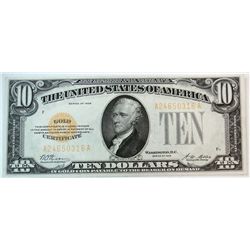 1928 $10 Gold certificate   CHOICE  CU