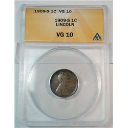 1909S Lincoln penny  ANACS10