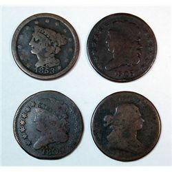 1809 G/VG-1828 13st -1853  VG -half cents