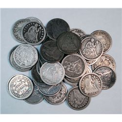 39  Seated Liberty dimes  Good to VF