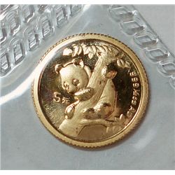 1996 1/20th oz. gold Panda