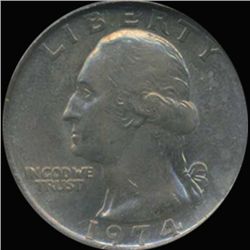 1974 Washington 25c Quarter Coin Graded GEM (COI-6874)
