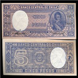 1958 Chile 5 Peso Crisp Uncirculated Note (CUR-05586)