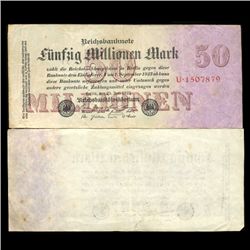 1923 Germany 50000000 Mark Note Hi Grade Rare (CUR-05661)