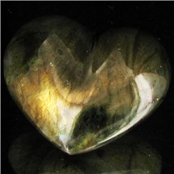 63.03ct Gem Grade Labradorite Peacock Colors Heart (GEM-39154)