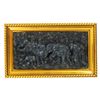 Image 1 : Framed Sapphire Gemstone Elephant Scene (DEC-465)