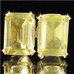 4.42twc Lemon Quartz Sterling Earrings (JEW-2658)