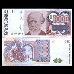 1988 Argentina 1000 Australes Note Crisp Unc (CUR-05944)