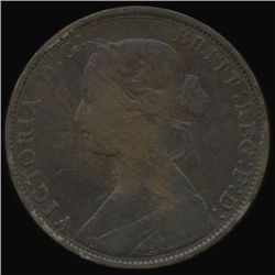 1862 British Victoria Halfpenny XF/VF (COI-7249)