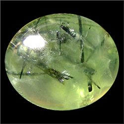 27.85ct  Wonderful Oval Cab Green Prehnite (GEM-15949)