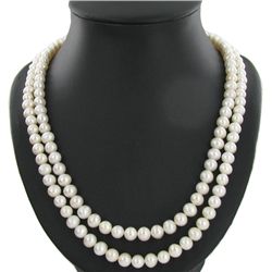 White South Sea Pearl Double Strand 42" (JEW-2837)