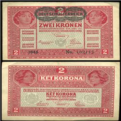 1919 Austria 2 Kronen Hi Grade (CUR-06290)