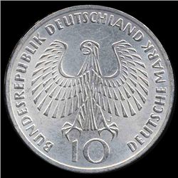 1972J Germany Silver 10 Mark MS65 Matte Finish (COI-8555)