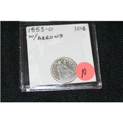 1853-0 w arrows dime