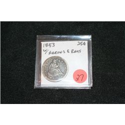 1853 w arrows quarter